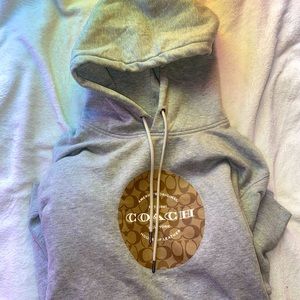 Coach mens lounge pull over hooded sweatshirt